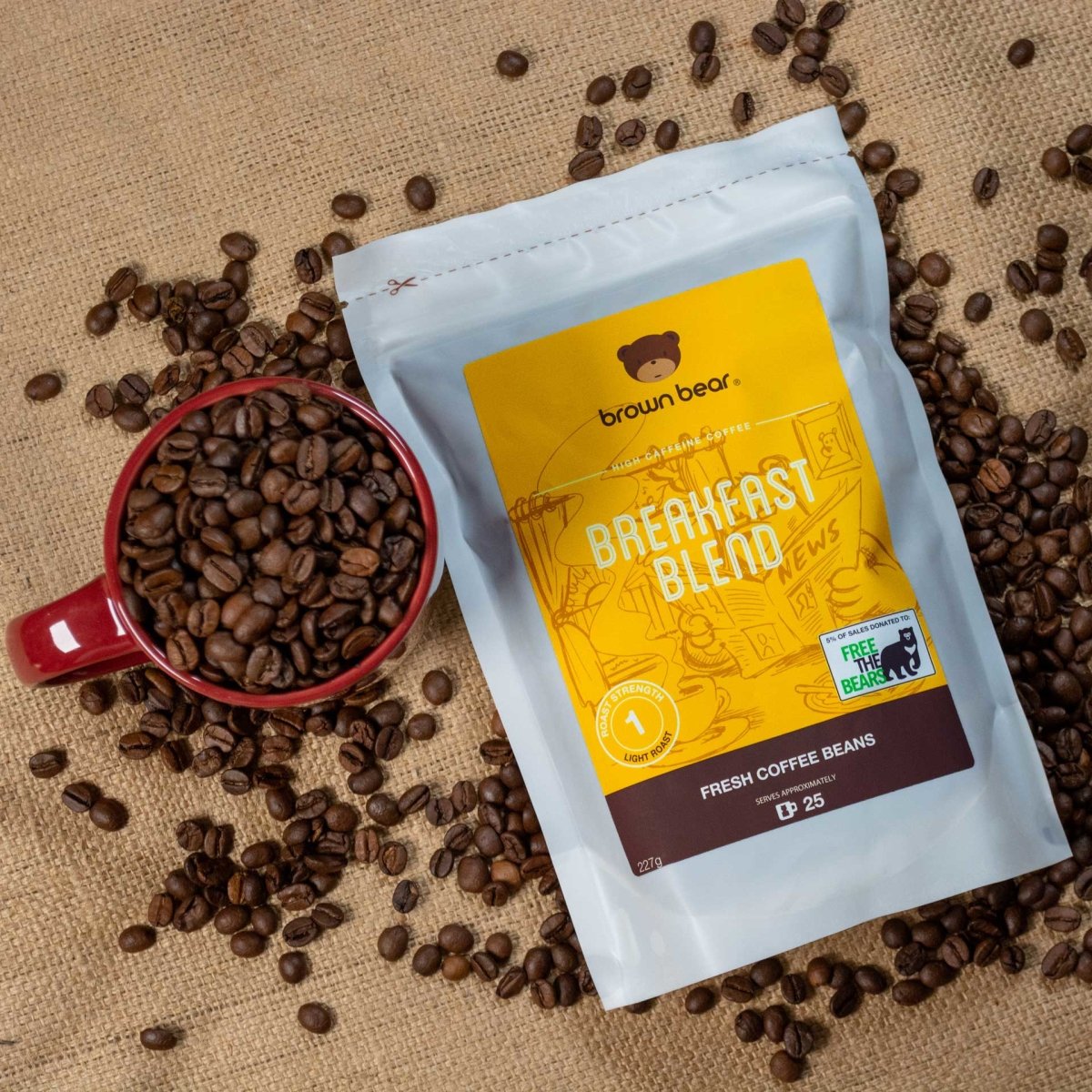 Breakfast Blend Coffee, Strength 1, Light Roast - Brown Bear Coffee